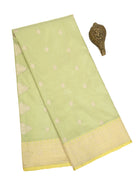 Pista Green Booti Katan Silk Handloom Banarasi Saree - Sacred Weaves