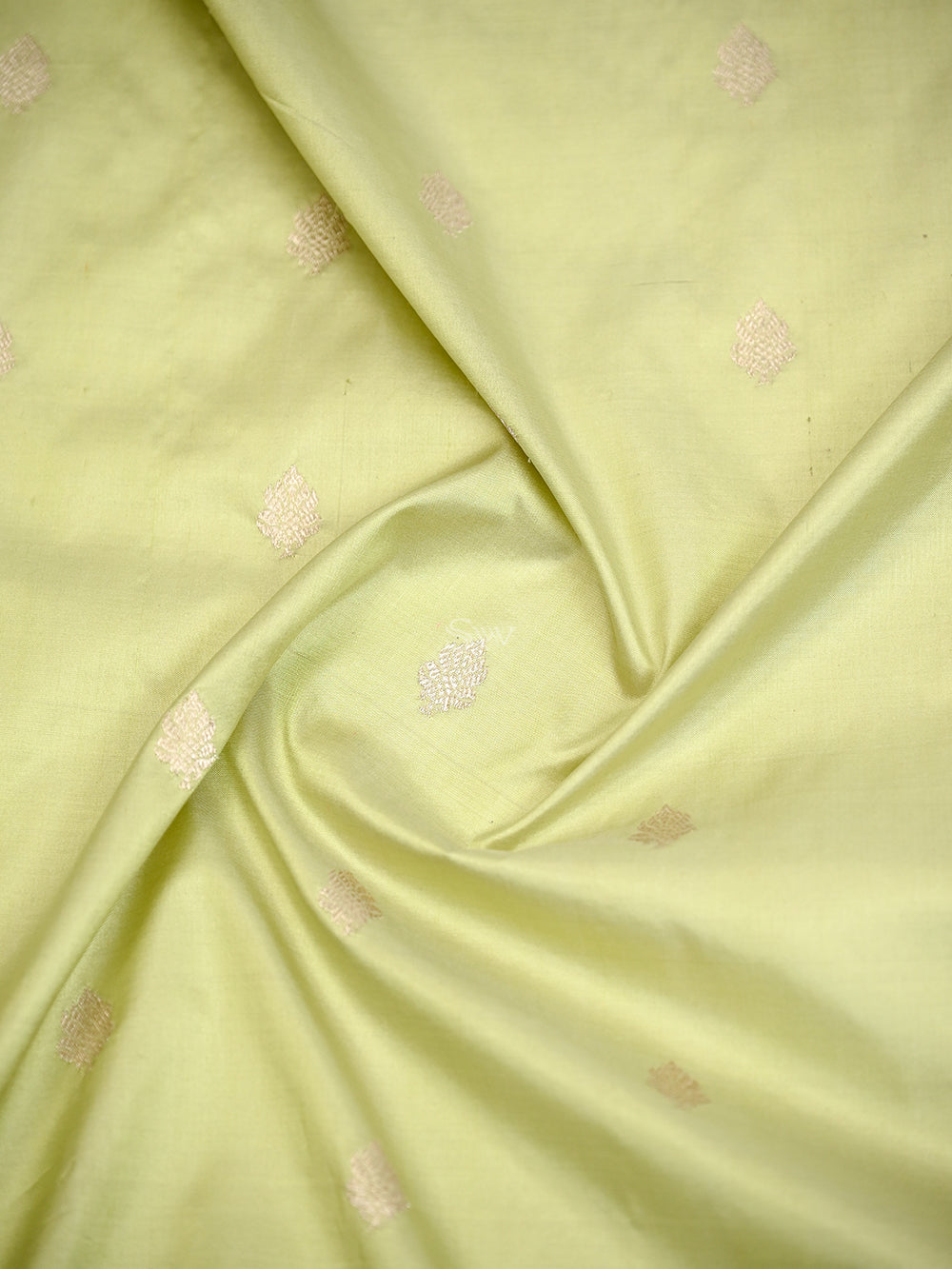 Pista Green Booti Katan Silk Handloom Banarasi Saree - Sacred Weaves