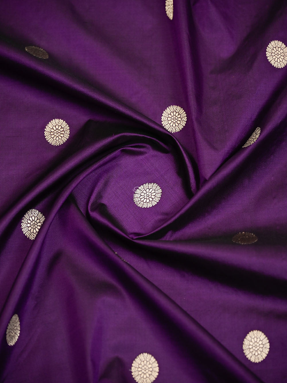 Dark Purple Konia Katan Silk Handloom Banarasi Saree - Sacred Weaves
