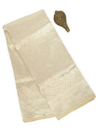 Cream Silk Brocade Handloom Banarasi Saree - Sacred Weaves