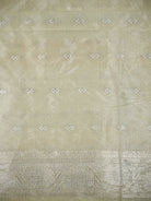 Cream Silk Brocade Handloom Banarasi Saree - Sacred Weaves