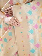 Cream Rangkat Katan Silk Handloom Banarasi Saree - Sacred Weaves