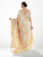 Cream Rangkat Katan Silk Handloom Banarasi Saree - Sacred Weaves
