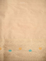 Cream Rangkat Katan Silk Handloom Banarasi Saree - Sacred Weaves