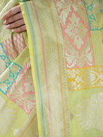 Lime Yellow Rangkat Katan Silk Handloom Banarasi Saree - Sacred Weaves