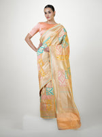 Peach Rangkat Katan Silk Handloom Banarasi Saree - Sacred Weaves