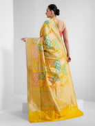 Yellow Rangkat Katan Silk Handloom Banarasi Saree - Sacred Weaves