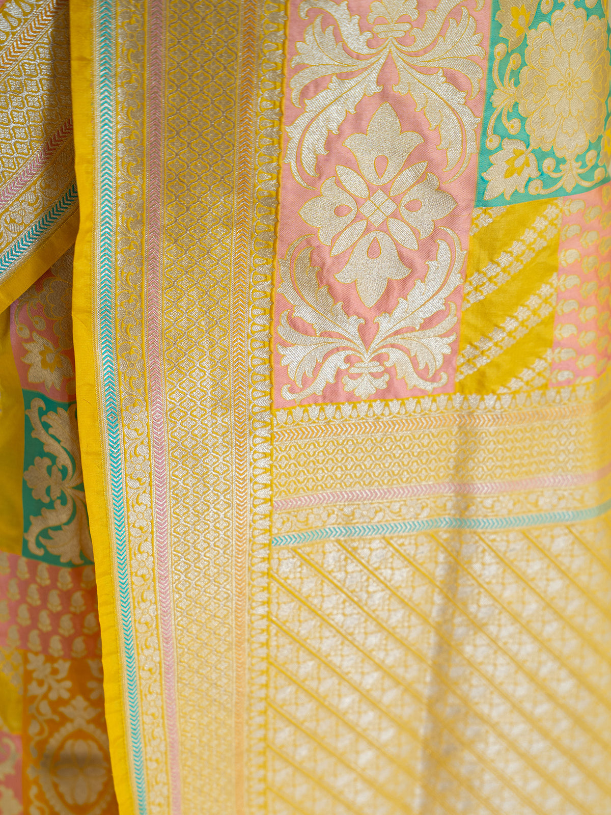 Yellow Rangkat Katan Silk Handloom Banarasi Saree - Sacred Weaves