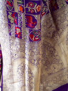 Purple Meenakari Katan Silk Handloom Banarasi Saree - Sacred Weaves