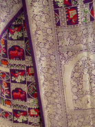 Dark Purple Meenakari Katan Silk Handloom Banarasi Saree - Sacred Weaves