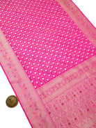 Pink Meenakari Jaal Katan Silk Handloom Banarasi Saree - Sacred Weaves