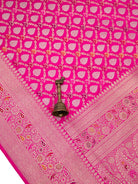 Pink Meenakari Jaal Katan Silk Handloom Banarasi Saree - Sacred Weaves