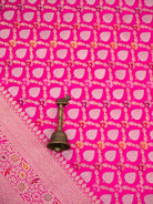 Pink Meenakari Jaal Katan Silk Handloom Banarasi Saree - Sacred Weaves