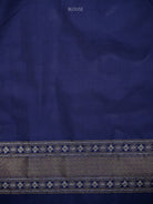 Navy Blue Jaal Katan Silk Handloom Banarasi Saree - Sacred Weaves