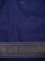 Navy Blue Jaal Katan Silk Handloom Banarasi Saree - Sacred Weaves