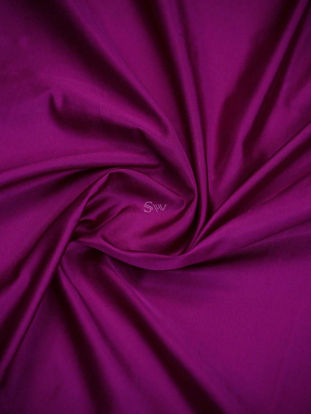 Dark Magenta Plain Sona Roopa Satin Silk Handloom Banarasi Saree - Sacred Weaves