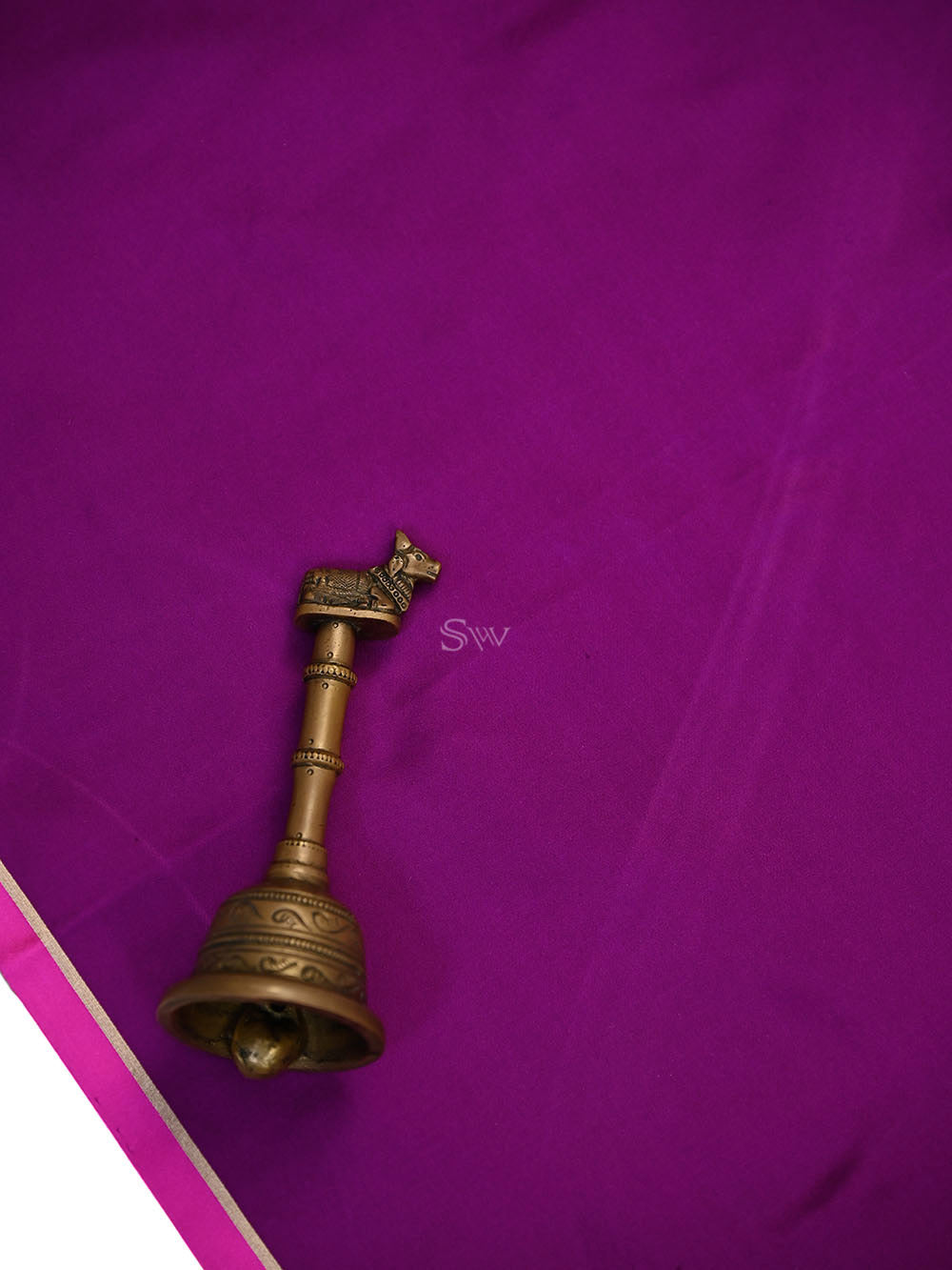 Dark Magenta Plain Sona Roopa Satin Silk Handloom Banarasi Saree - Sacred Weaves