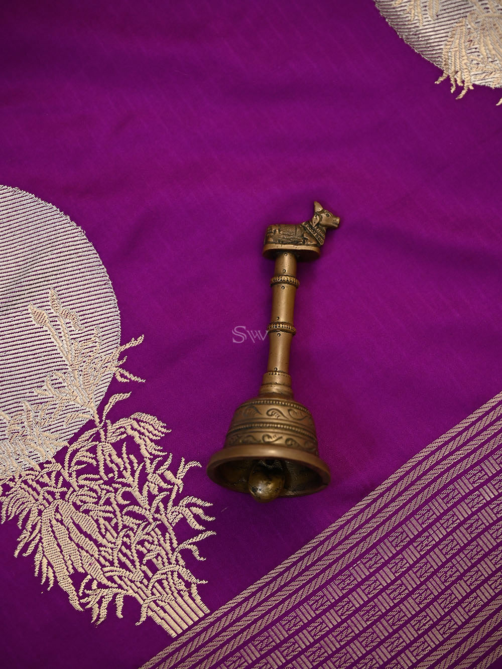 Dark Magenta Plain Sona Roopa Satin Silk Handloom Banarasi Saree - Sacred Weaves
