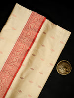 Dark Beige Boota Katan Silk Handloom Banarasi Saree - Sacred Weaves