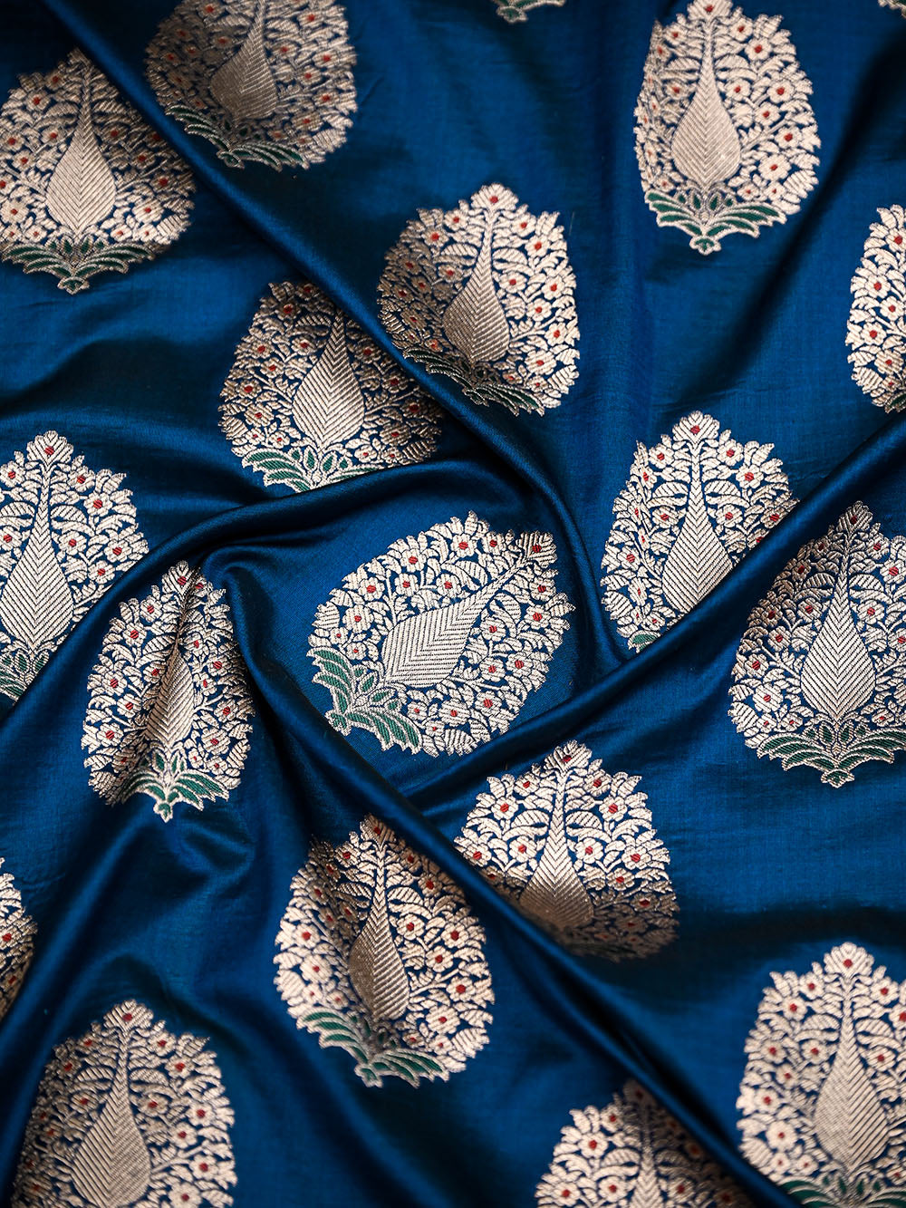 Blue Meenakari Boota Katan Silk Handloom Banarasi Saree