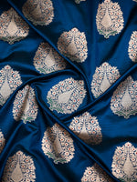 Blue Meenakari Boota Katan Silk Handloom Banarasi Saree