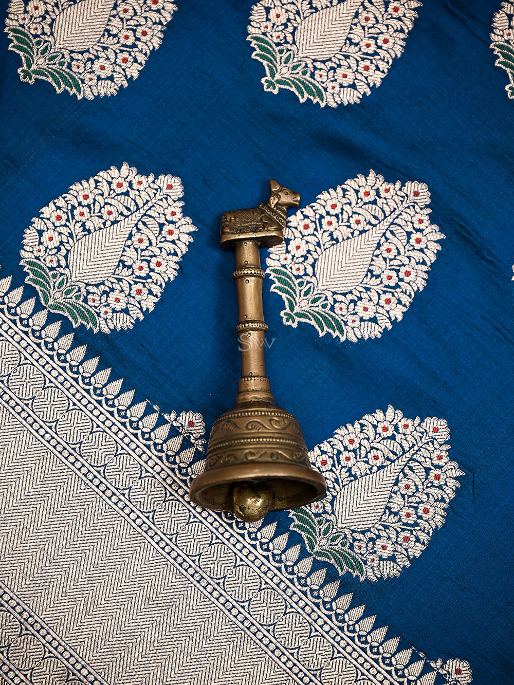 Blue Meenakari Boota Katan Silk Handloom Banarasi Saree