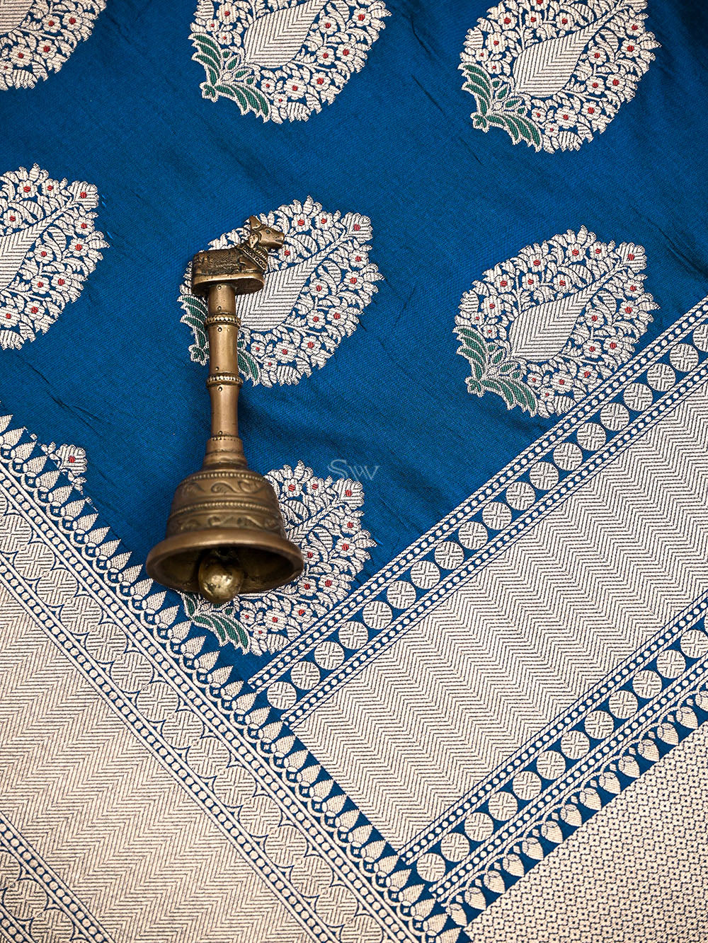 Blue Meenakari Boota Katan Silk Handloom Banarasi Saree
