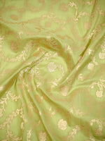 Pista Green Jaal Katan Silk Uppada Handloom Banarasi Saree - Sacred Weaves