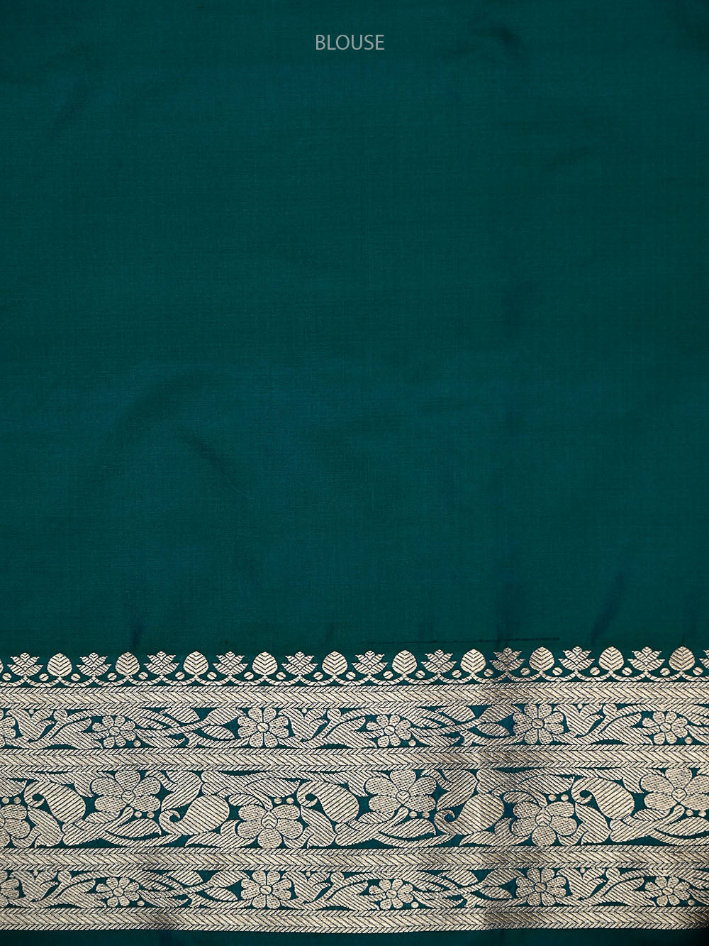 Blue Green Shikargah Katan Silk Handloom Banarasi Saree - Sacred Weaves