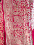 Dark Pink Shikargah Katan Silk Handloom Banarasi Saree - Sacred Weaves