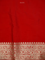 Red Shikargah Katan Silk Handloom Banarasi Saree - Sacred Weaves
