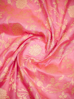 Pink Jaal Katan Silk Uppada Handloom Banarasi Saree - Sacred Weaves