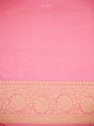 Pink Jaal Katan Silk Uppada Handloom Banarasi Saree - Sacred Weaves