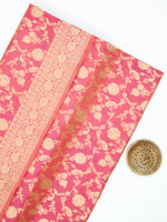 Pink Jaal Katan Silk Uppada Handloom Banarasi Saree - Sacred Weaves