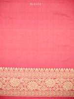 Pink Jaal Katan Silk Uppada Handloom Banarasi Saree - Sacred Weaves