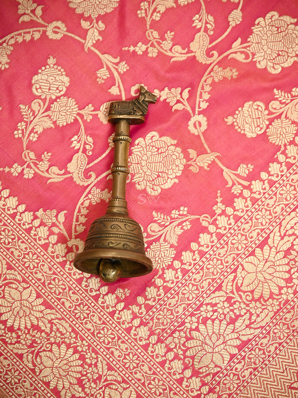 Pink Jaal Katan Silk Uppada Handloom Banarasi Saree - Sacred Weaves