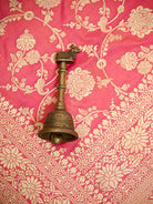 Pink Jaal Katan Silk Uppada Handloom Banarasi Saree - Sacred Weaves