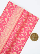 Pink Jaal Katan Silk Uppada Handloom Banarasi Saree - Sacred Weaves