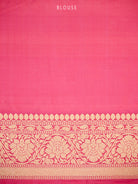 Pink Jaal Katan Silk Uppada Handloom Banarasi Saree - Sacred Weaves