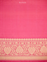 Pink Jaal Katan Silk Uppada Handloom Banarasi Saree - Sacred Weaves