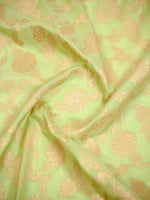 Pista Green Jaal Katan Silk Uppada Handloom Banarasi Saree - Sacred Weaves
