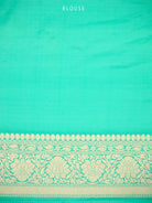Aqua Green Jaal Katan Silk Uppada Handloom Banarasi Saree - Sacred Weaves