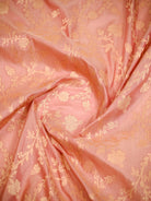 Pastel Pink Jaal Katan Silk Uppada Handloom Banarasi Saree - Sacred Weaves