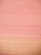 Pastel Pink Jaal Katan Silk Uppada Handloom Banarasi Saree - Sacred Weaves