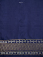 Navy Blue Jaal Katan Silk Handloom Banarasi Saree - Sacred Weaves