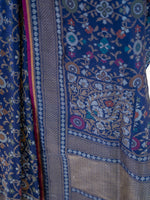 Navy Blue Jaal Katan Silk Handloom Banarasi Saree - Sacred Weaves