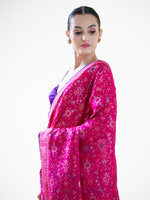 Magenta Jaal Katan Silk Handloom Banarasi Saree - Sacred Weaves
