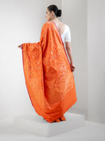Orange Sona Roopa Jaal Katan Silk Handloom Banarasi Saree - Sacred Weaves