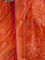 Orange Sona Roopa Jaal Katan Silk Handloom Banarasi Saree - Sacred Weaves