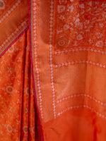 Orange Sona Roopa Jaal Katan Silk Handloom Banarasi Saree - Sacred Weaves